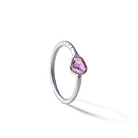 German Kabirski Sappho Rough Pink Sapphire Ring (White Rhodium)