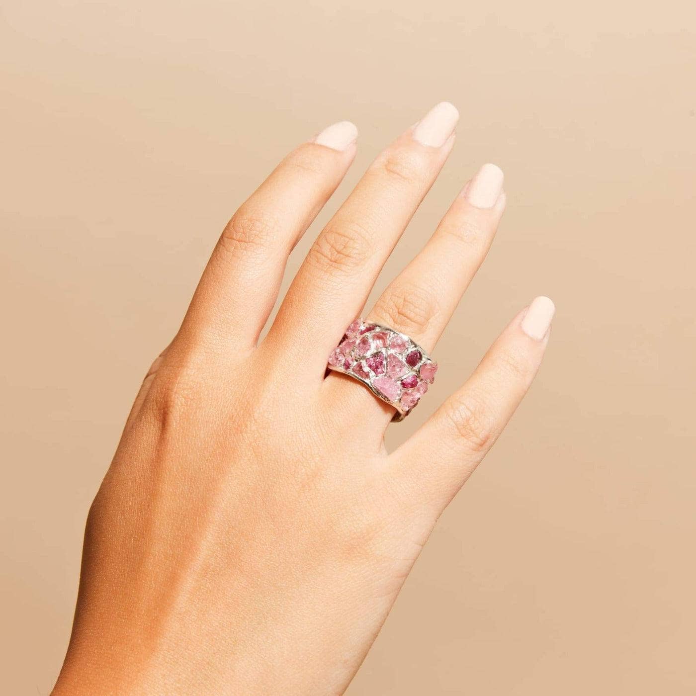 German Kabirski Alcina Ruby Pink Sapphire Silver Ring