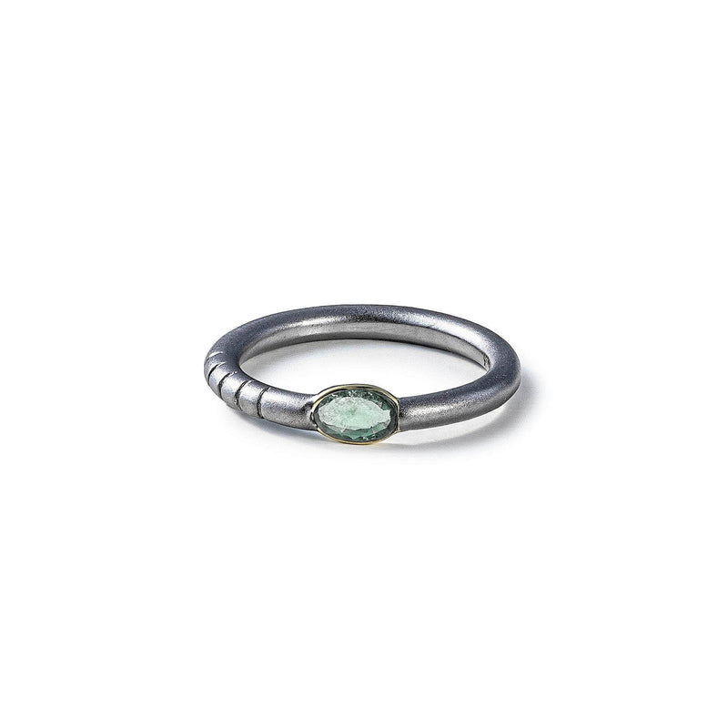 German Kabirski Thina Green Sapphire Ring (Black Rhodium)