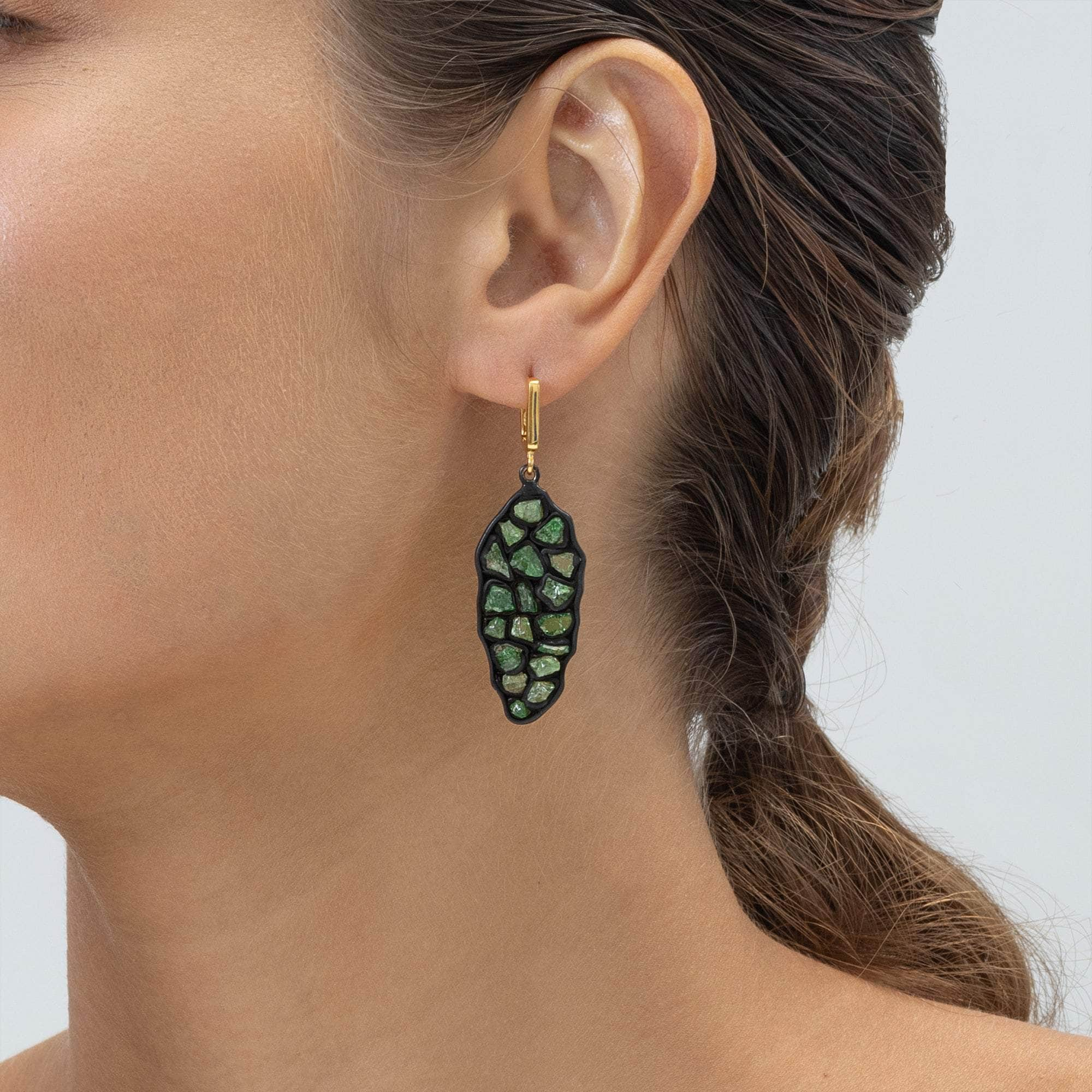 German Kabirski Sacha Rough Tsavorite Earrings