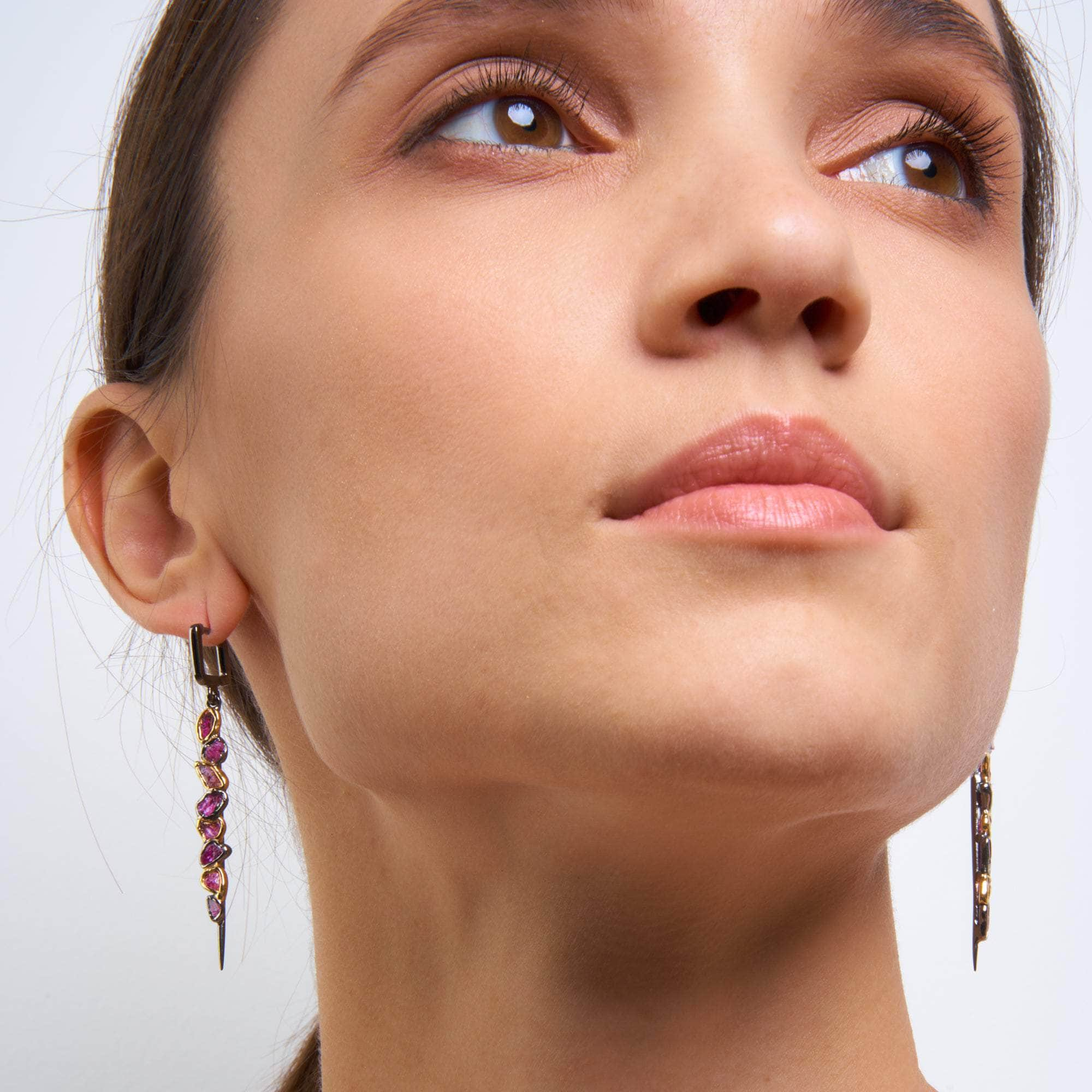 German Kabirski Evadne Rough Ruby Earrings