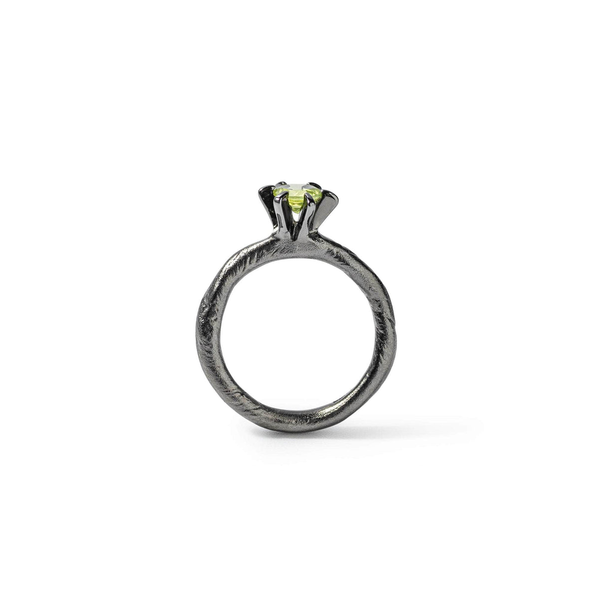 German Kabirski Zei Peridot Ring (Black Ruthenium)