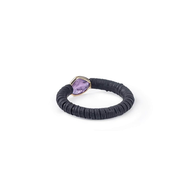 German Kabirski Siya Rough Ruby Ring (Black Anthracite)