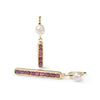 German Kabirski Puro Pearl and Ruby Earrings (Gold 18K)