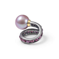 German Kabirski Aqualore Purple Pearl and Ruby Ring