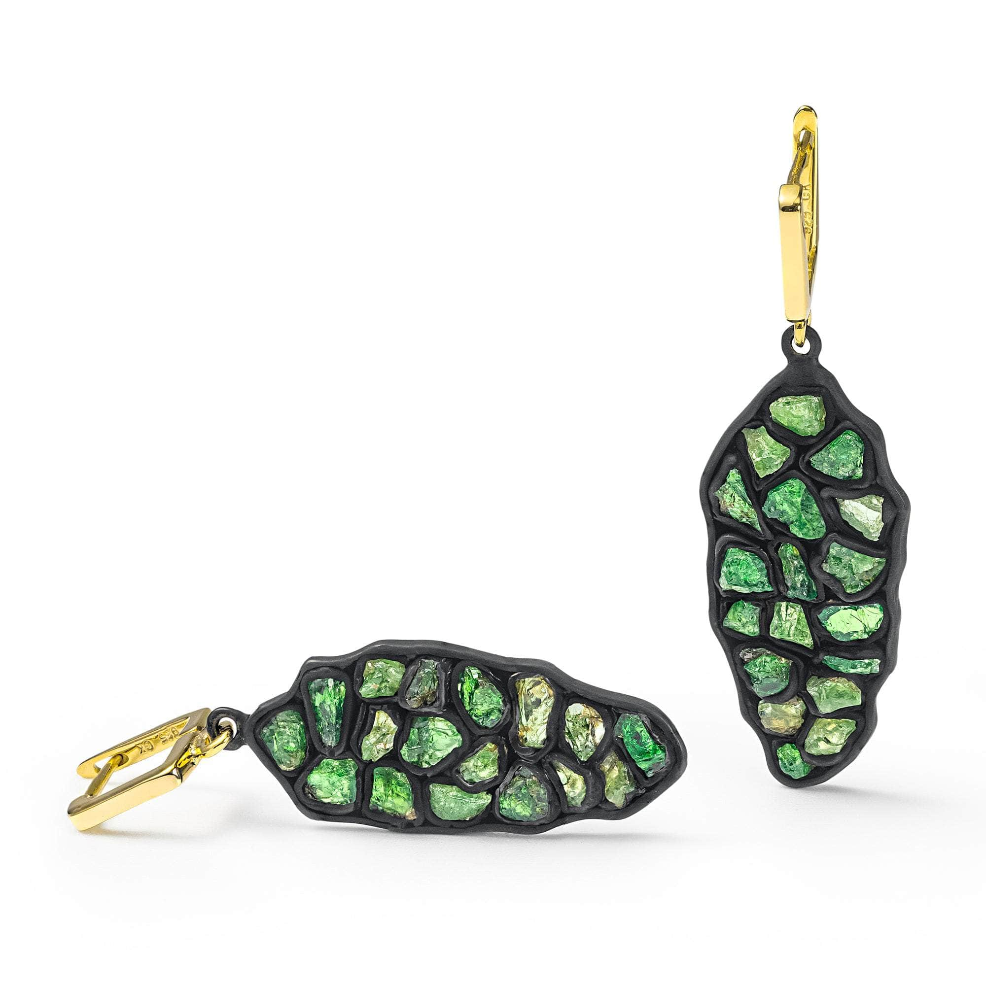 German Kabirski Sacha Rough Tsavorite Earrings