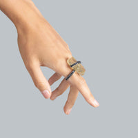 German Kabirski Bulur Rough Lemon Quartz and Spinel Ring