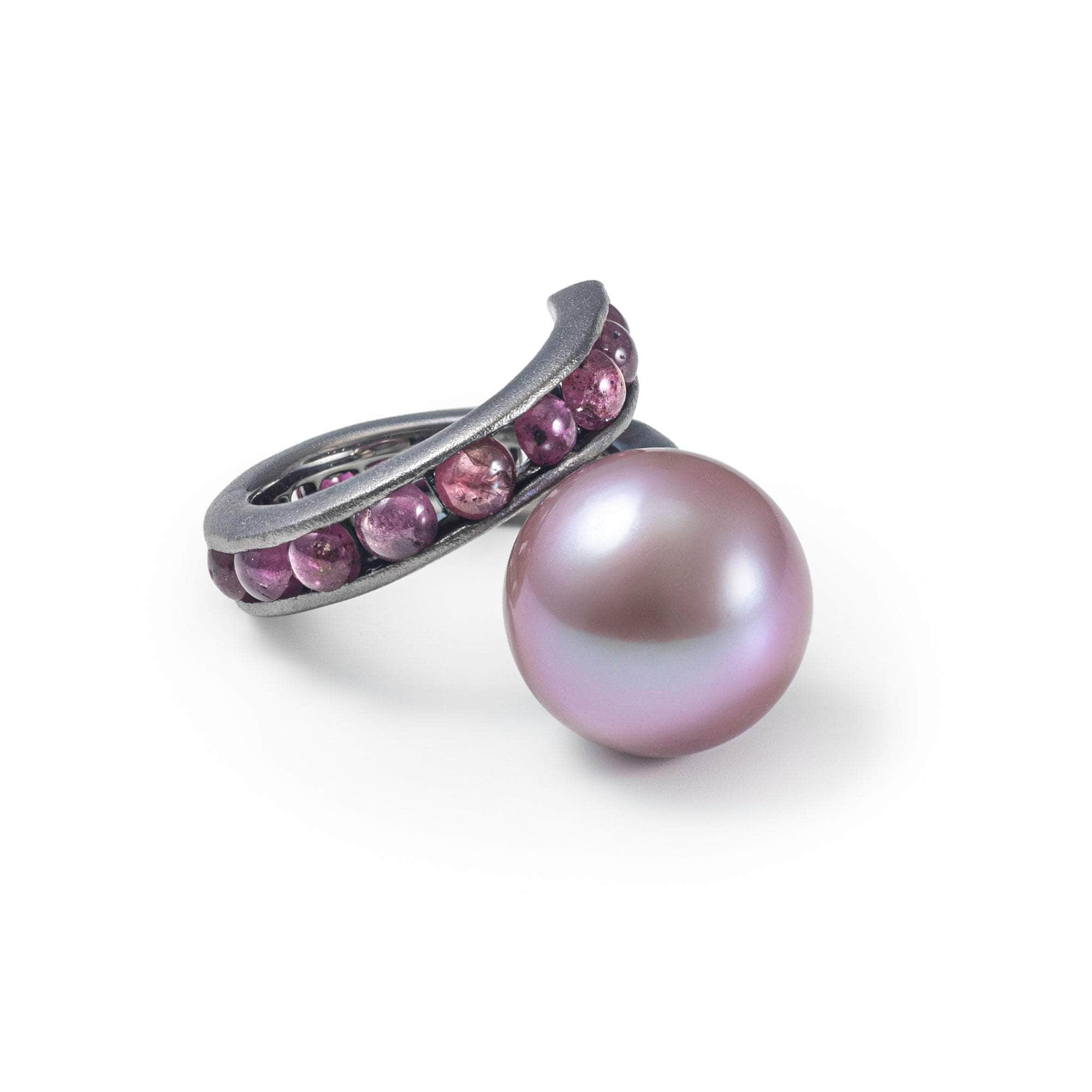 German Kabirski Aqualore Purple Pearl and Ruby Ring