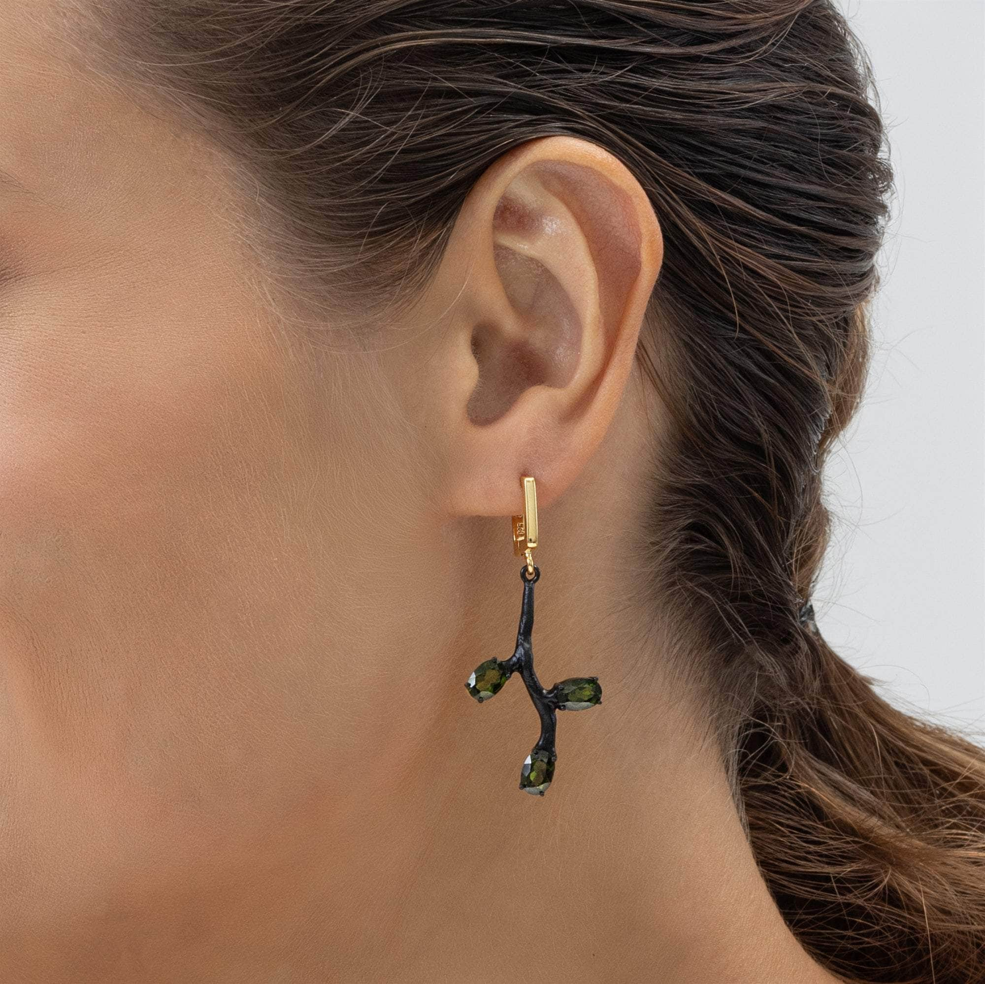 German Kabirski Mahler Chrome Diopside Earrings