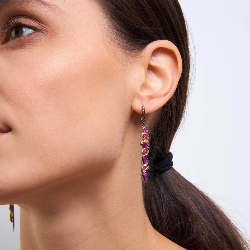 German Kabirski Evadne Rough Ruby Earrings