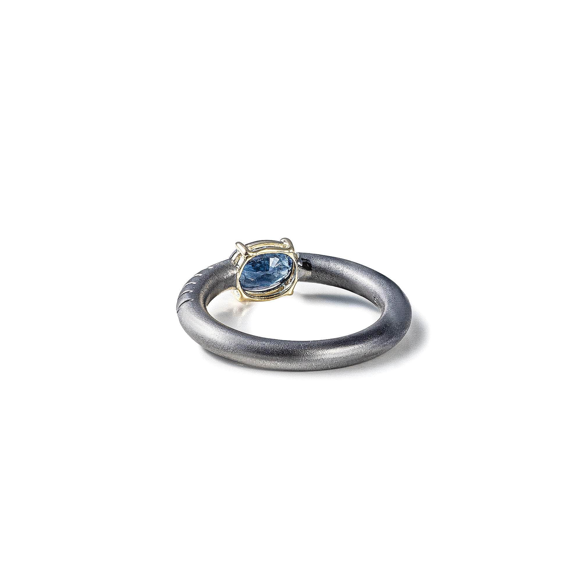 German Kabirski Ariadne Blue Sapphire Ring (Black Rhodium)