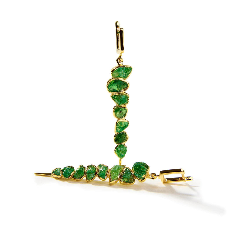 German Kabirski Gallica Rough Tsavorite Earrings