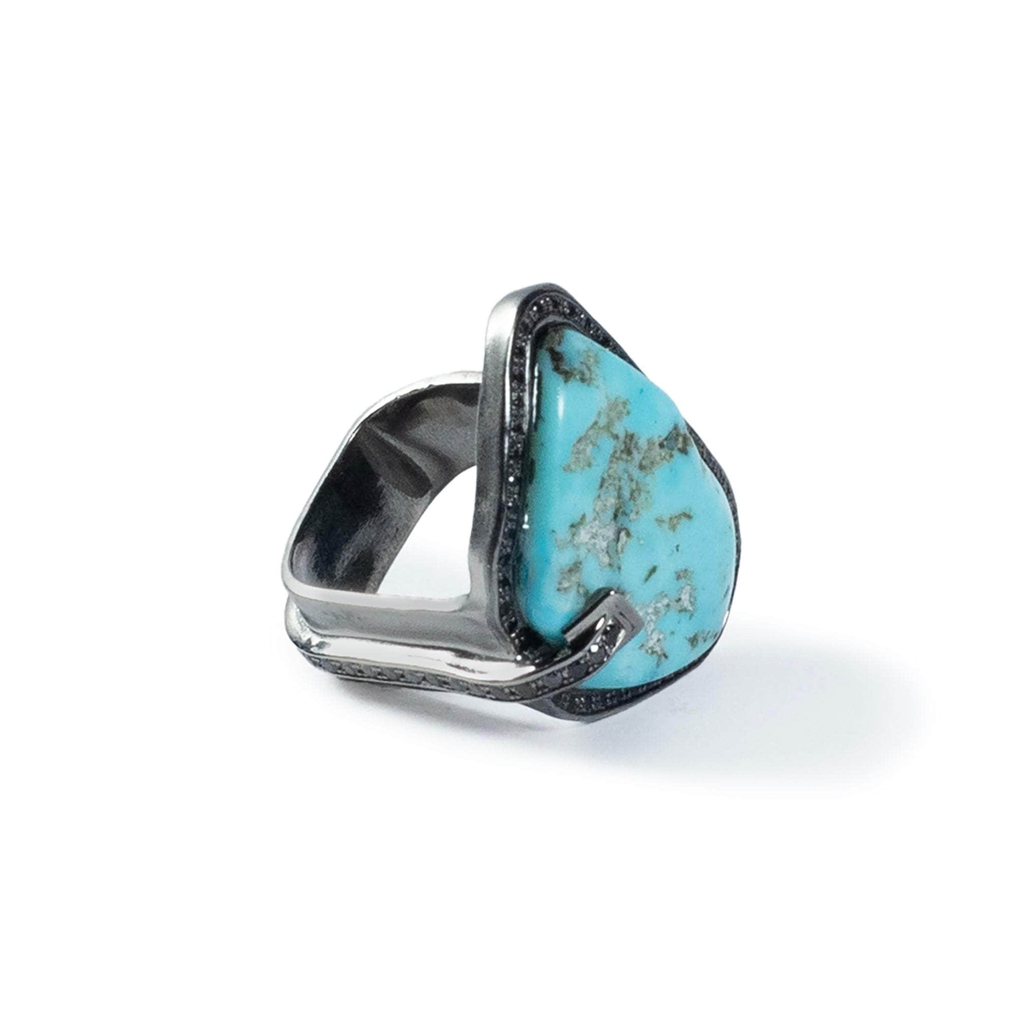 German Kabirski Lehaz Turquoise and Spinel Ring