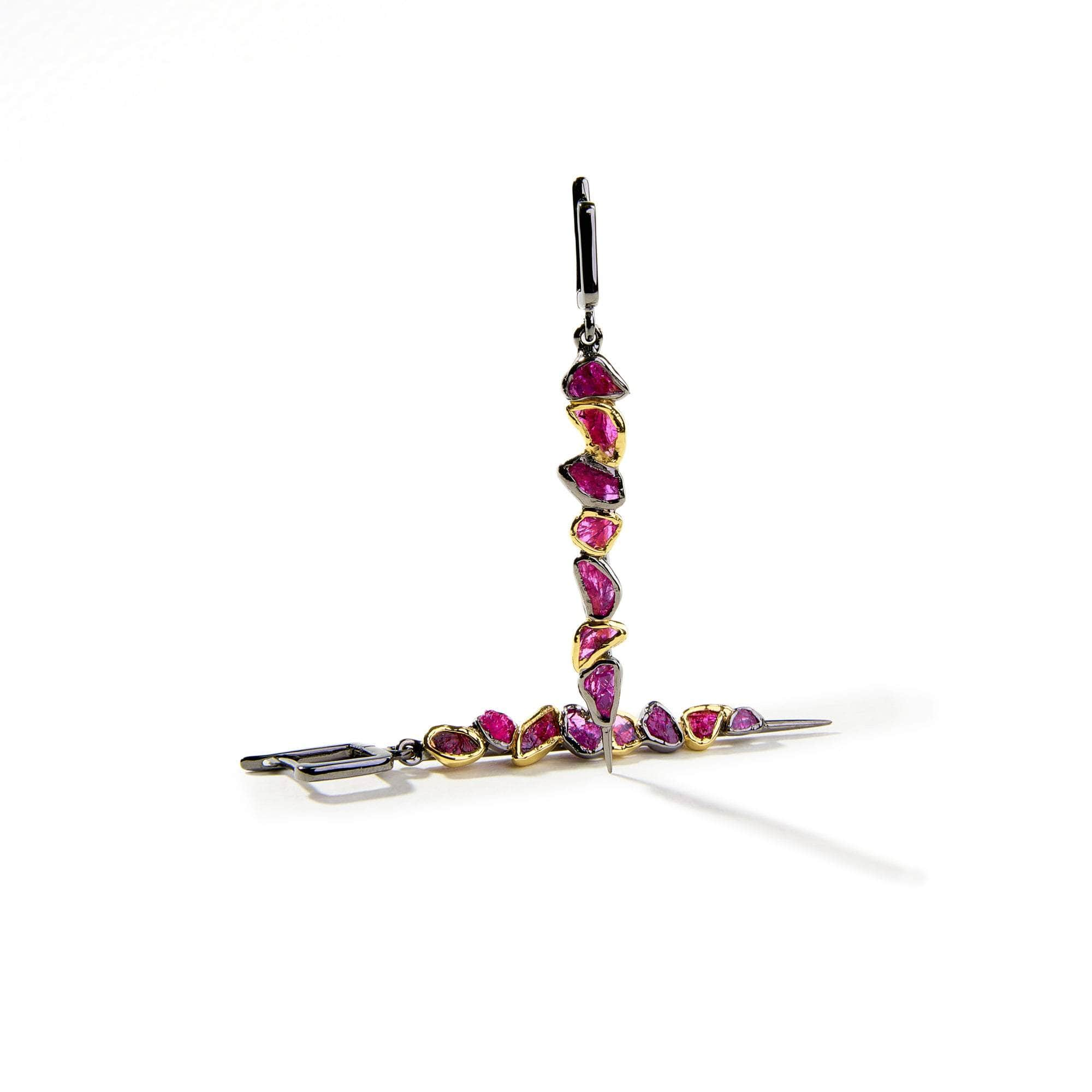 German Kabirski Evadne Rough Ruby Earrings