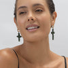 German Kabirski Cruce Rough Chrome Diopside Earrings