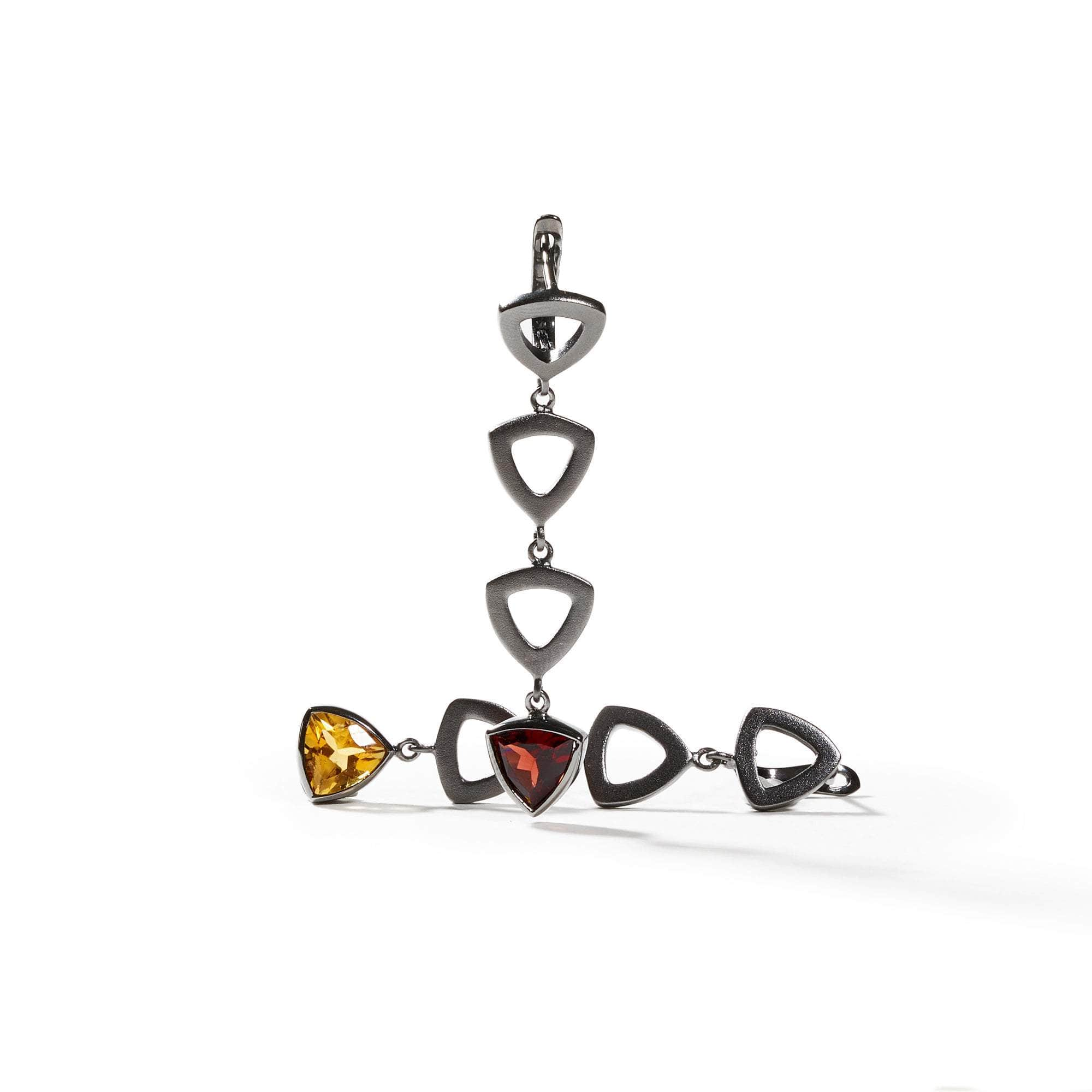 German Kabirski Trillio Citrine and Garnet Earrings