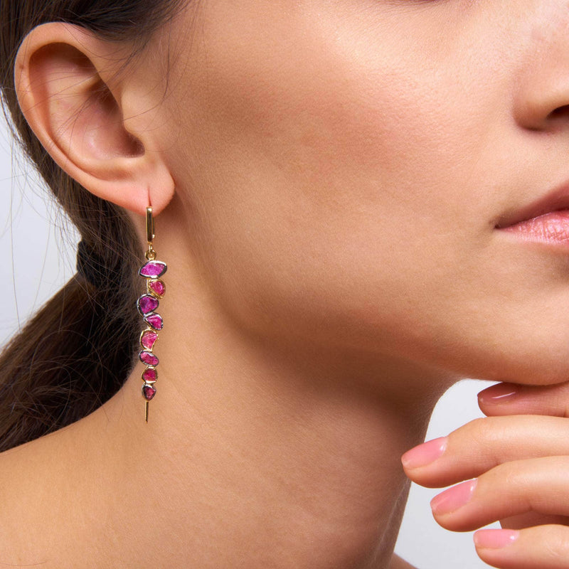 German Kabirski Elowen Rough Ruby Earrings