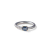 German Kabirski Nabu Blue Sapphire Ring (White Rhodium)