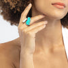 German Kabirski Thorr Rough Turquoise and Keshi Pearl Ring