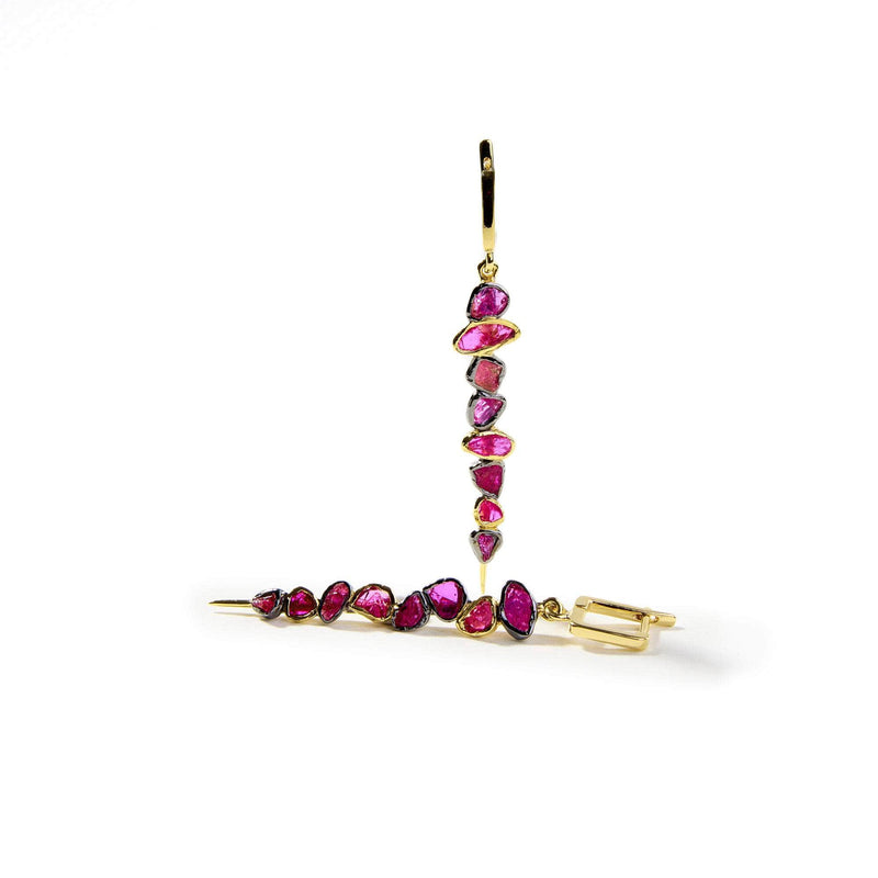 German Kabirski Elowen Rough Ruby Earrings