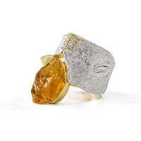 German Kabirski Corliss Citrine Rough Ring