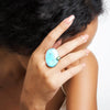 German Kabirski Paezzi Turquoise and Dark Olive Tourmaline Ring