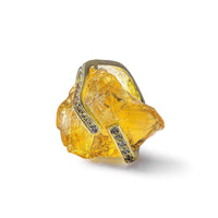 German Kabirski Asherah Rough Citrine and Mixed Sapphire Ring