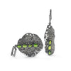 German Kabirski Grieg Chrome Diopside and White Pearl Earrings