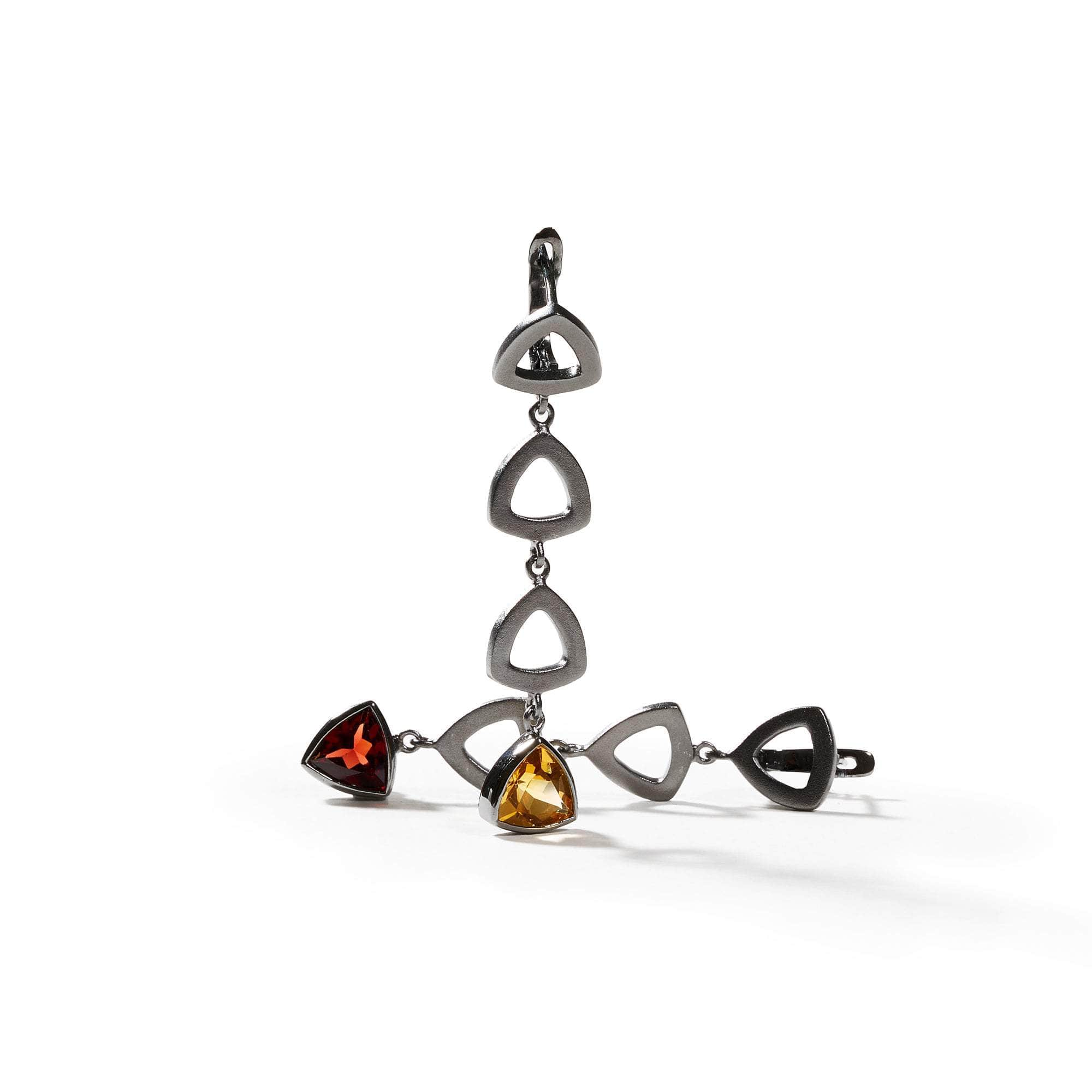 German Kabirski Trillio Citrine and Garnet Earrings