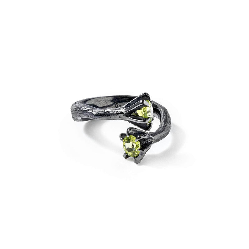 German Kabirski Eowyn Peridot Ring (Black Ruthenium)