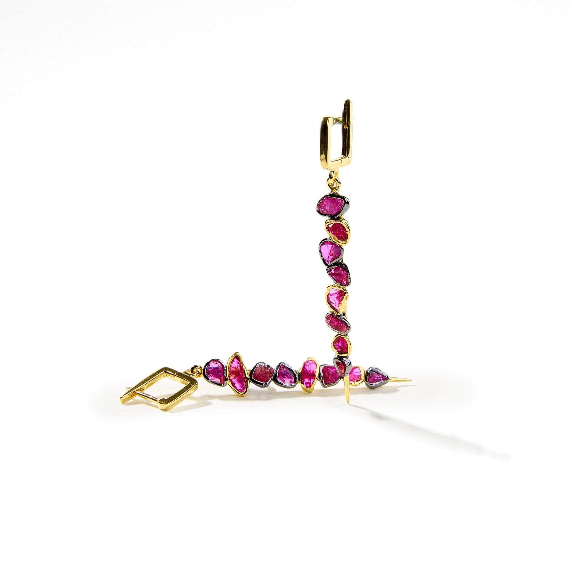 German Kabirski Elowen Rough Ruby Earrings