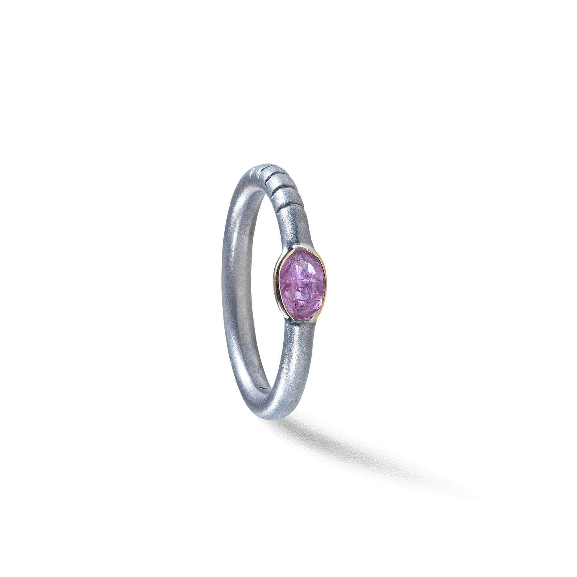 German Kabirski Musa Pink Sapphire Ring (White Rhodium)