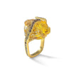 German Kabirski Asherah Rough Citrine and Mixed Sapphire Ring