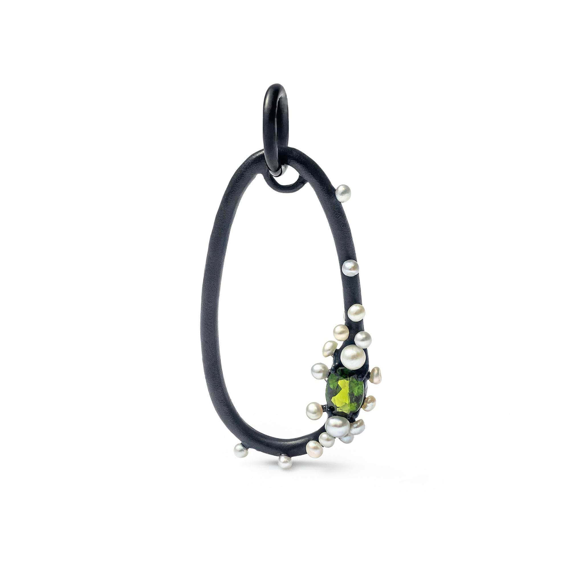 German Kabirski Rameau Chrome Diopside and Pearl Pendant