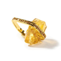 German Kabirski Eridd Rough Citrine and Yellow Sapphire Ring