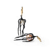 German Kabirski Fionn White and Orange Pearl Earrings (Black Anthracite and Gold 18K)