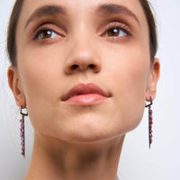 German Kabirski Dahlia Rough Ruby Earrings