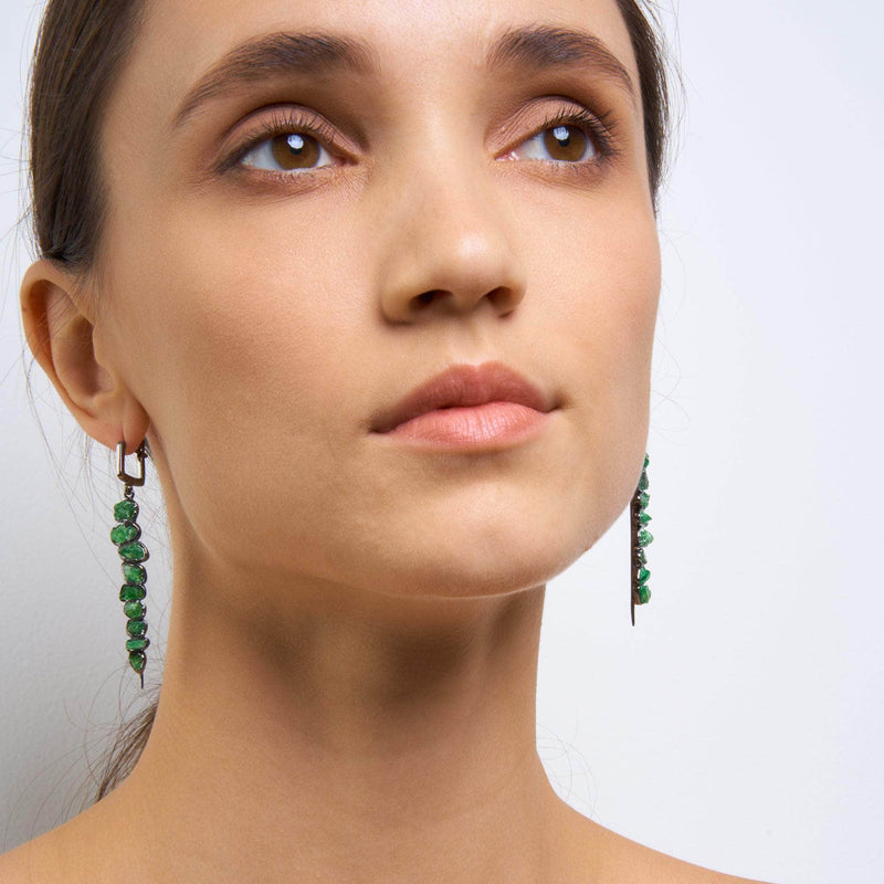 German Kabirski Lumina Rough Tsavorite Earrings