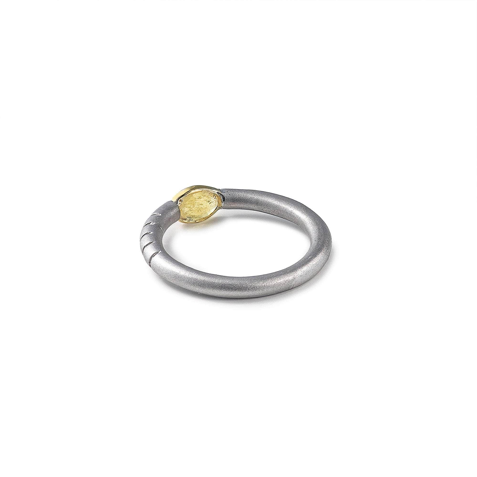 German Kabirski Thaia Yellow Sapphire Ring (White Rhodium)