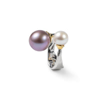 German Kabirski Yuva Purple Pearl and White Pearl and Peridot Ring