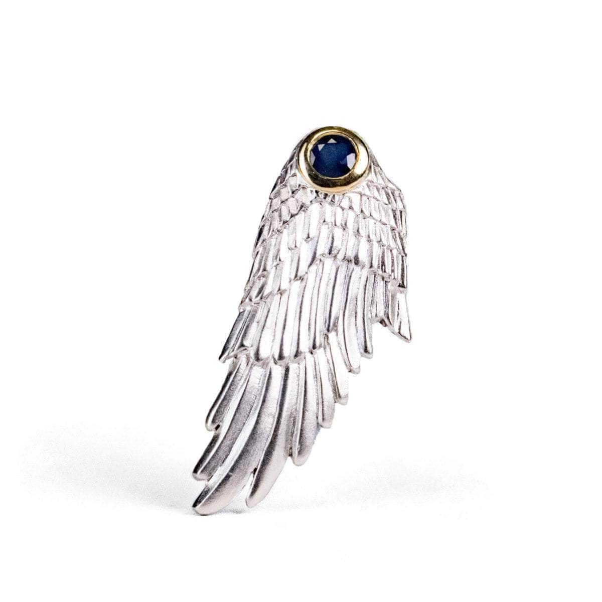 German Kabirski Fligelli Blue Sapphire Pendant (White Rhodium)