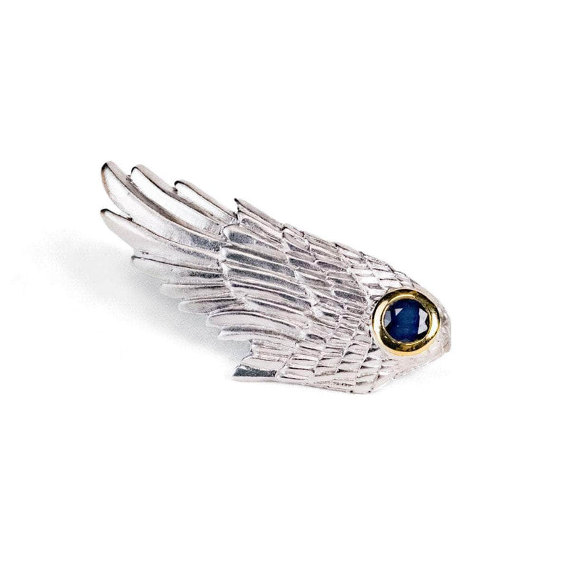 German Kabirski Fligelli Blue Sapphire Pendant (White Rhodium)