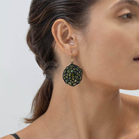 German Kabirski Vers Rough Chrome Diopside and Chrome Diopside Earrings