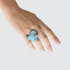 German Kabirski Eau Rough Turquoise and Sapphire Ring