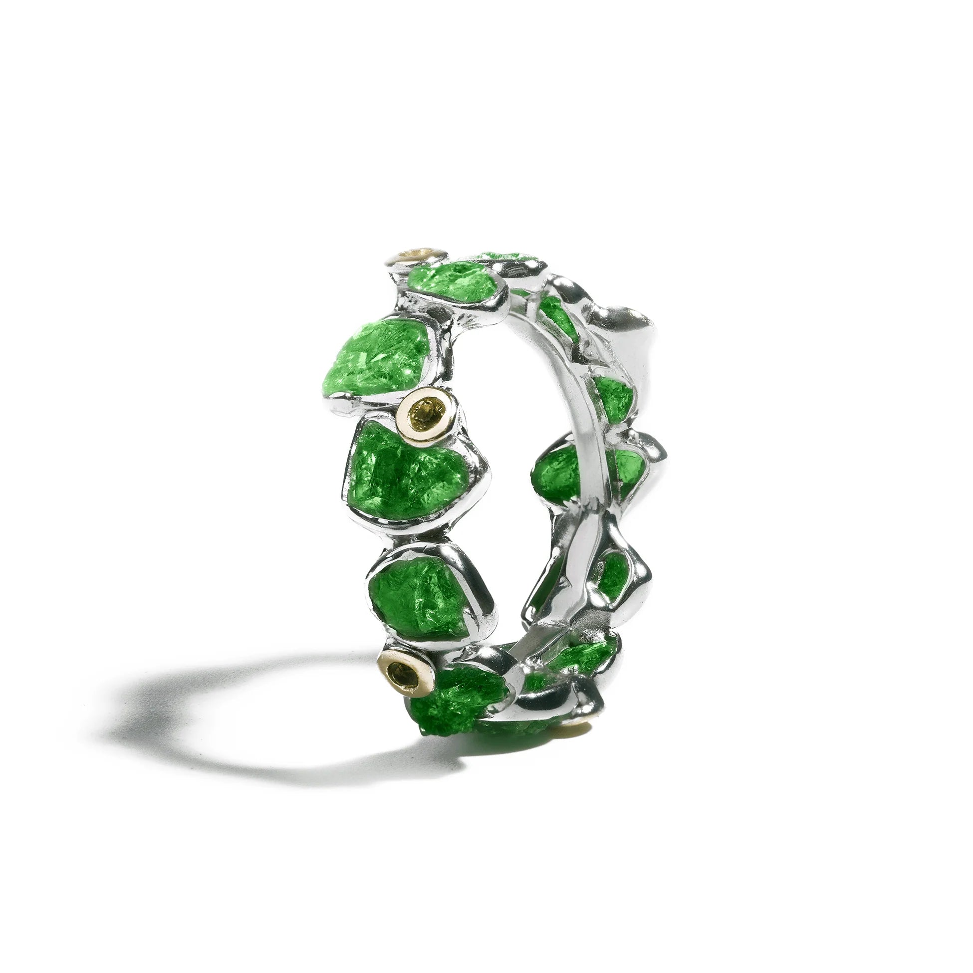 German Kabirski Delos Tsavorite and Peridot Ring