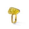 German Kabirski Uni Rough Lemon Quartz and Yellow Sapphire Ring