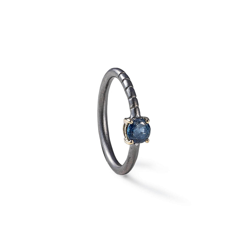 German Kabirski Avalo Blue Sapphire Ring (Black Rhodium)