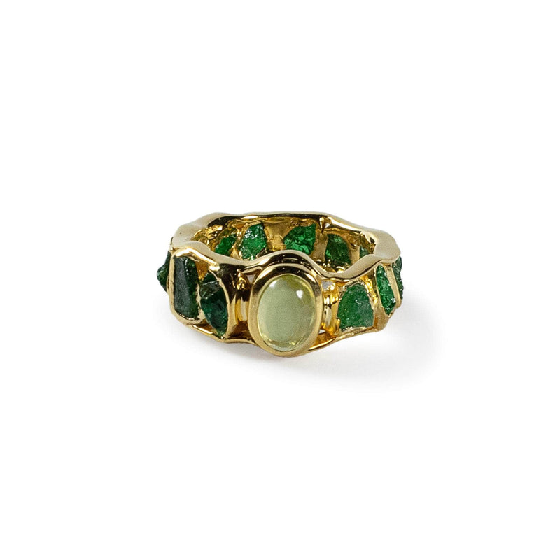 German Kabirski Ives Chrome Diopside and Peridot Ring