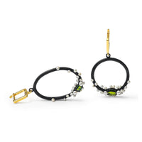 German Kabirski Rameau Chrome Diopside and Pearl Earrings