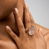 German Kabirski Aepy Rose Quartz and Pink Tourmaline Ring